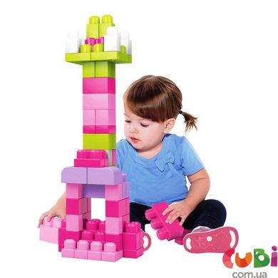 Конструктор дитячий Mega Bloks рожевий у мішку 60 деталей (DCH54)
