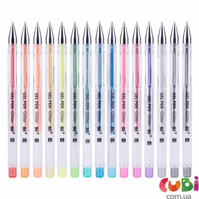 Ручка гелева YES "Glitter" 30 кольорів/тубус (411708)