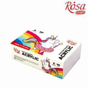 Набір акрилових фарб Unicorn 6&times;10мл ROSA START