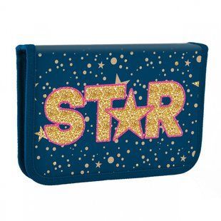 Пенал жесткий YES одинарный без клапана HP-02 "Star" (532862), комбинированый