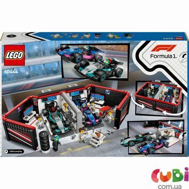 Конструктор Lego City Гараж F1 та автомобілі Mercedes-AMG і Alpine (60444), комбінований