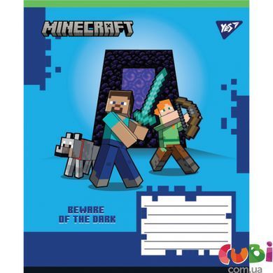 Зошит учнівський шкільний, А5 12 кос. Yes Minecraft Walls (767565)