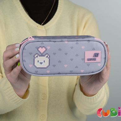 Пенал Kite 599 Pixel Love (K26-599-3), сірий