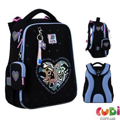 Рюкзак школьный каркасный Kite Education "Love is" K25-531M-2, комбинированый