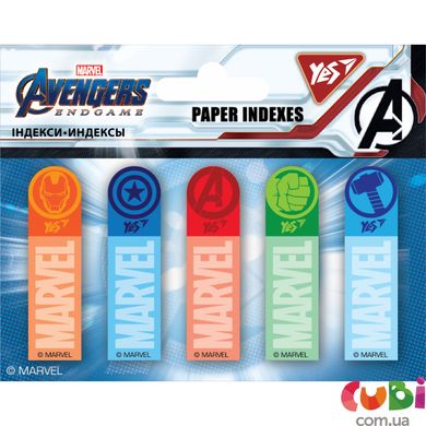 Індекси паперові YES "Marvel.Avengers" 50x15мм, 100 шт (5x20) (170257)