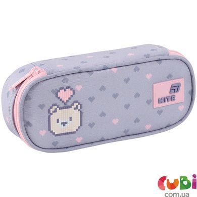 Пенал Kite 599 Pixel Love (K26-599-3), сірий