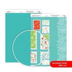 Дизайнерський папір двосторонній ROSA TALENT Ніжність квітів №4 Матовий (5318020), Синій
