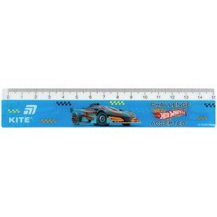 Линейка пластиковая Kite Hot Wheels, (HW26-090), 15 см, Голубой