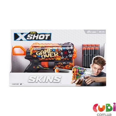 Швидкострільний бластер X-SHOT Skins Flux Game Over (8 патронів), 36516E