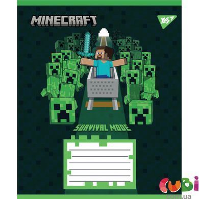 Зошит учнівський шкільний, А5 18 лінія, Yes Minecraft Walls, 767567