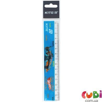 Линейка пластиковая Kite Hot Wheels, (HW26-090), 15 см, Голубой