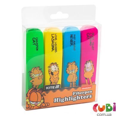 Маркер Highlighter Kite Гарфилд GF25-444, набор из 4-х цветов