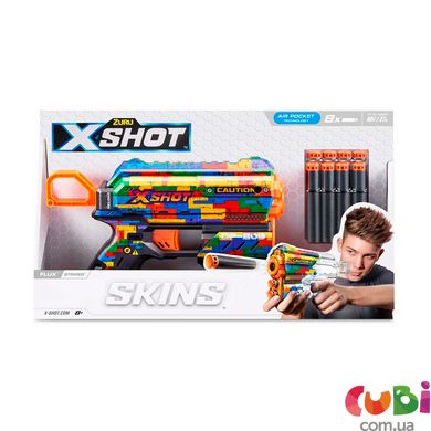 Оружие игрушечное быстрострельный бластер X-SHOT Skins Flux Striper (8 патронов), 36516K