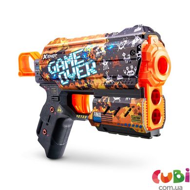 Быстрострельный бластер X-SHOT Skins Flux Game Over (8 патронов), 36516E