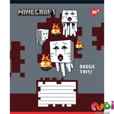 Зошит учнівський шкільний, А5 18 лінія, Yes Minecraft Walls, 767567
