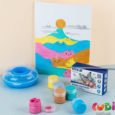 Краски акрилові, 6 металевих кольорів, 20 мл, Kite Creative (K-273)