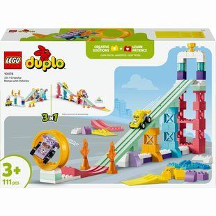 Конструктор Lego 3 в 1 Интересные горки и трамплины с автомобилями Duplo Town (10478)