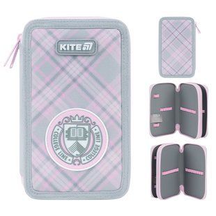 Пенал Kite 2 отделения, без наполнения 623 College Line (K26-623-1), сірий