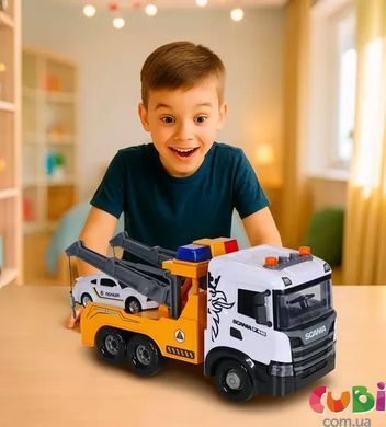 Ігровий набір серії "Mid Truck" &ndash; Евакуатор Scania з машиною поліції (світло, звук) (3004KS), комбінований