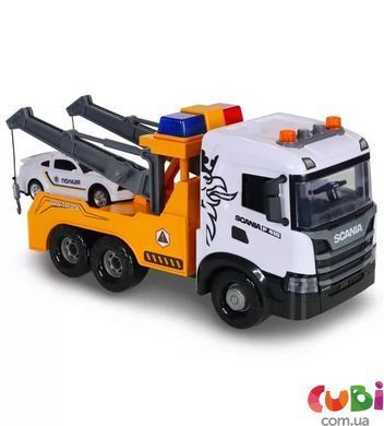 Ігровий набір серії "Mid Truck" &ndash; Евакуатор Scania з машиною поліції (світло, звук) (3004KS), комбінований
