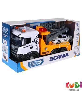 Ігровий набір серії "Mid Truck" &ndash; Евакуатор Scania з машиною поліції (світло, звук) (3004KS), комбінований