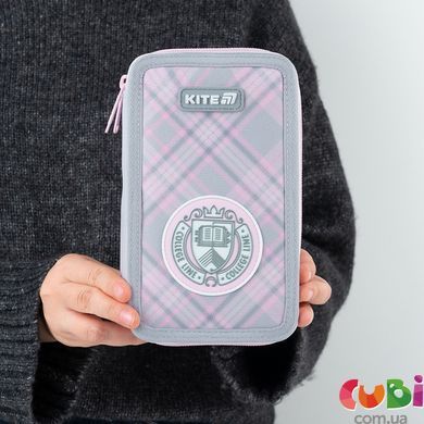 Пенал Kite 2 отделения, без наполнения 623 College Line (K26-623-1), сірий