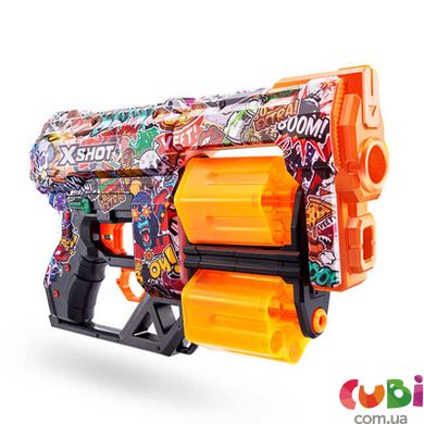 Зброя іграшкова швидкострільний бластер X-SHOT Skins Dread Sketch (12 патронів), 36517H