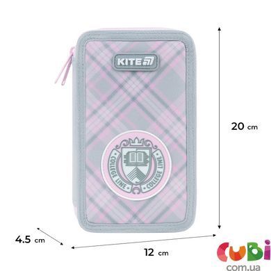 Пенал Kite 2 отделения, без наполнения 623 College Line (K26-623-1), сірий
