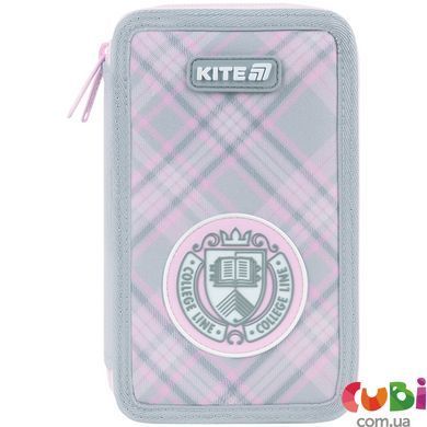 Пенал Kite 2 отделения, без наполнения 623 College Line (K26-623-1), сірий