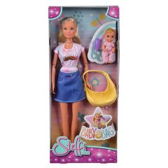 Кукольный набор Штеффи с малышом в слинге, аксессуары, 3+, 573 3538