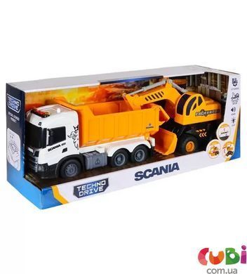 Ігровий набір серії "2 in 1 Truck" &ndash; Самоскид Scania і екскаватор (світло, звук) (8001KS), комбинированый