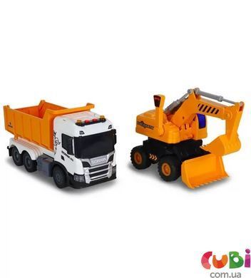 Ігровий набір серії "2 in 1 Truck" &ndash; Самоскид Scania і екскаватор (світло, звук) (8001KS), комбинированый