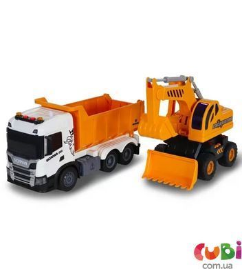 Ігровий набір серії "2 in 1 Truck" &ndash; Самоскид Scania і екскаватор (світло, звук) (8001KS), комбинированый
