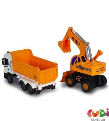 Ігровий набір серії "2 in 1 Truck" &ndash; Самоскид Scania і екскаватор (світло, звук) (8001KS), комбинированый