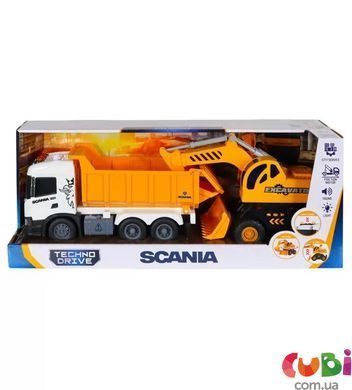 Ігровий набір серії "2 in 1 Truck" &ndash; Самоскид Scania і екскаватор (світло, звук) (8001KS), комбинированый
