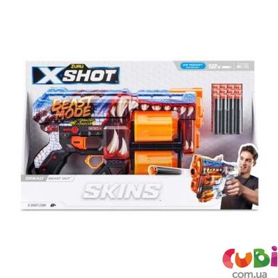 Оружие игрушечное быстрострельный бластер X-SHOT Skins Dread Beast Out (12 патронов), 36517P