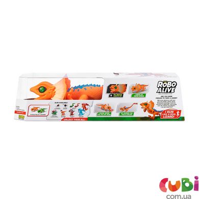 Інтерактивна іграшка ROBO ALIVE - ПОМАРАНЧЕВА ПЛАЩОНОСНА ЯЩІРКА, оранжевый