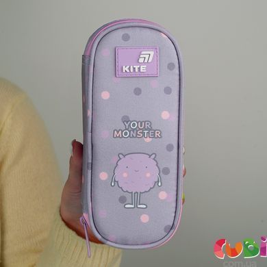 Пенал Kite 599 Cute Monster (K26-599-17), сірий