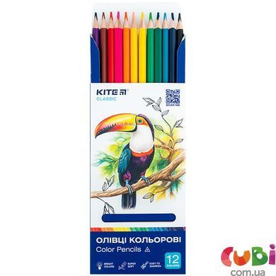 Олівці Kite кольорові тригранні, 12 шт. Kite Classic (K-053)