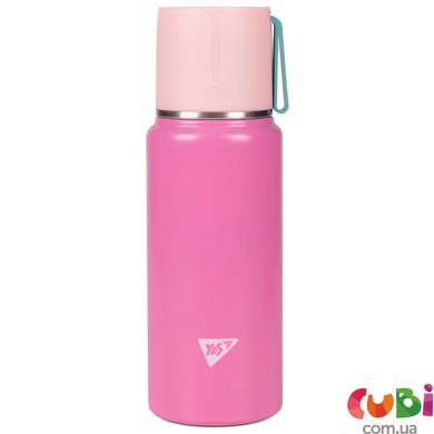 Термос Yes "Fusion" с чашкой, 420 мл, розовый