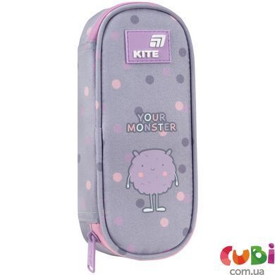 Пенал Kite 599 Cute Monster (K26-599-17), сірий