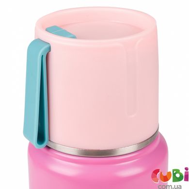 Термос Yes "Fusion" з чашкою, 420 мл, рожевий