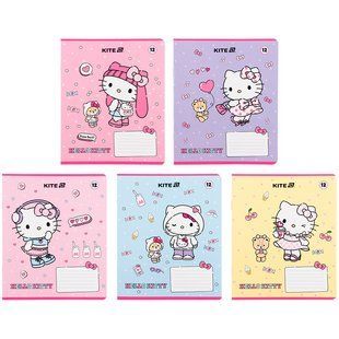 Тетрадь школьная Kite Hello Kitty HK25-232-1, 12 листов, в клетку