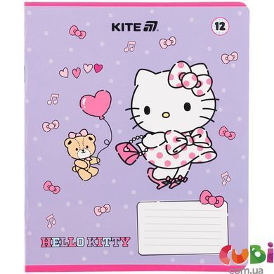 Тетрадь школьная Kite Hello Kitty HK25-232-1, 12 листов, в клетку