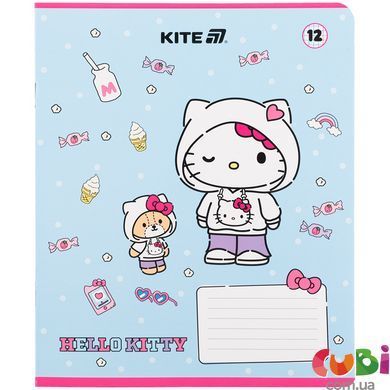 Тетрадь школьная Kite Hello Kitty HK25-232-1, 12 листов, в клетку