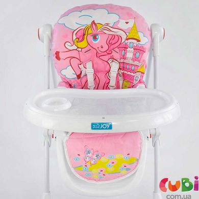 Детский стульчик для кормления ПОНИ цвет розовый, в коробке (JOY К-73480)