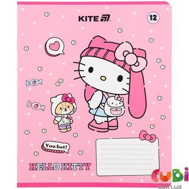 Тетрадь школьная Kite Hello Kitty HK25-232-1, 12 листов, в клетку