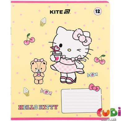 Тетрадь школьная Kite Hello Kitty HK25-232-1, 12 листов, в клетку