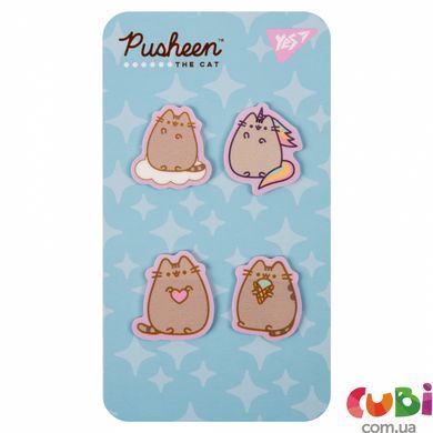 Закладкистікери Yes "Pusheen", пластик, 80 шт (4х20) (170419)