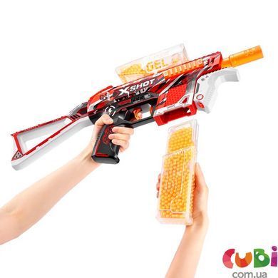 Игрушечный бластер X-SHOT Hyper Gel Medium с 10,000 гелевых шариков, 36621R - Быстрострельное Оружие для Игр